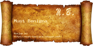 Must Benigna névjegykártya